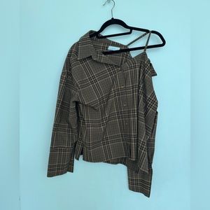 oak+fort asymmetrical off shoulder blouse
